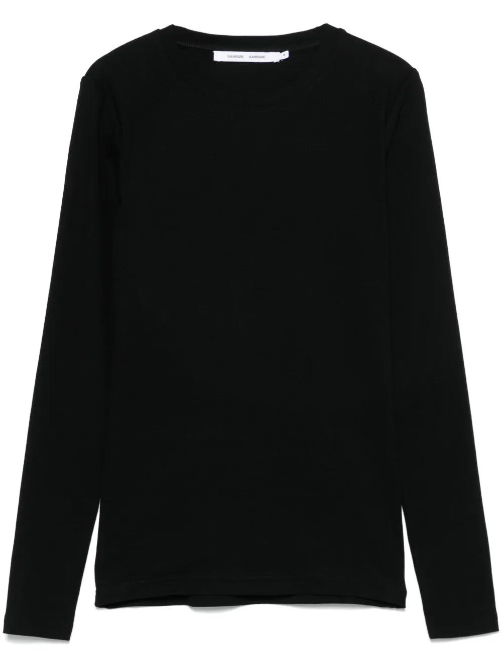 SAMSOE SAMSOE playera de canalé fino | negro | Image 1