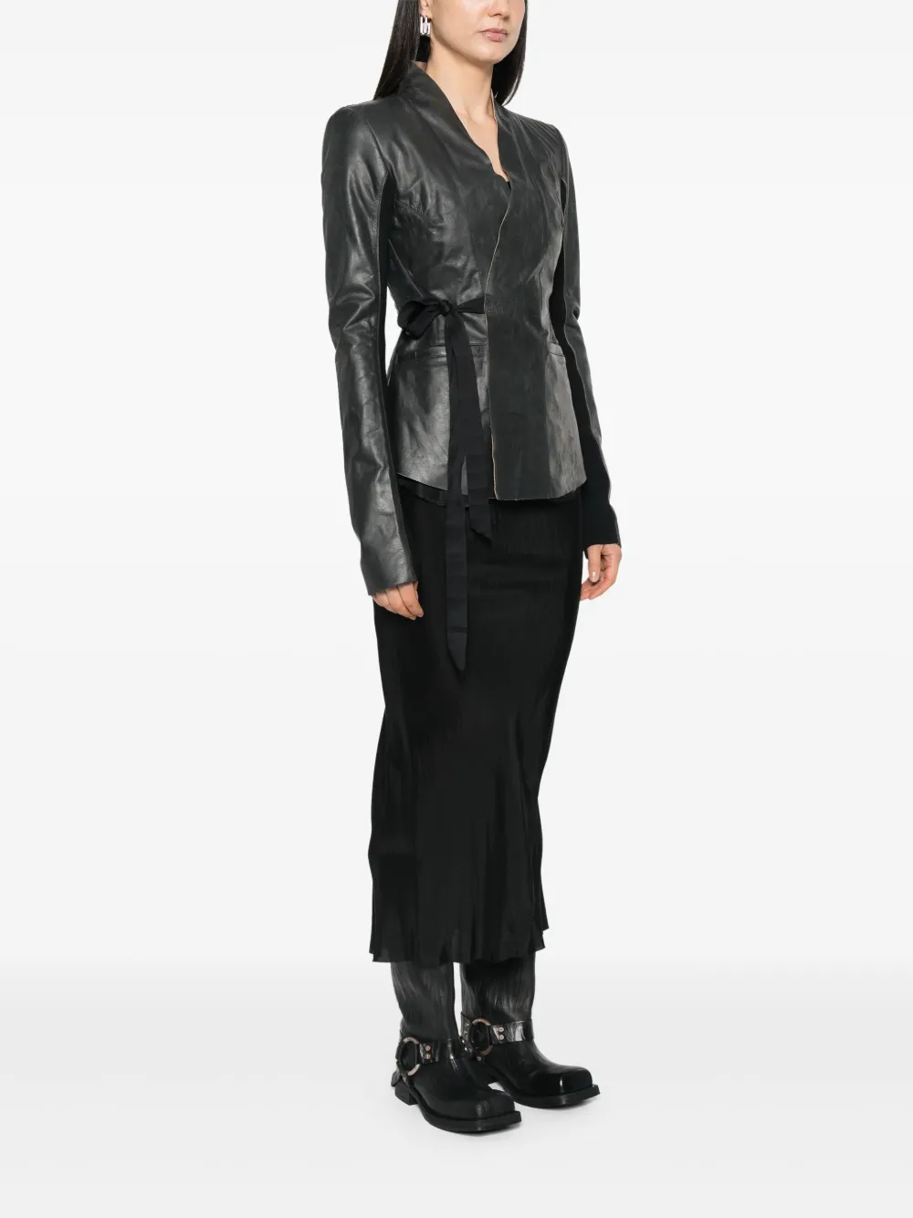 Rick Owens Leren jack Zwart