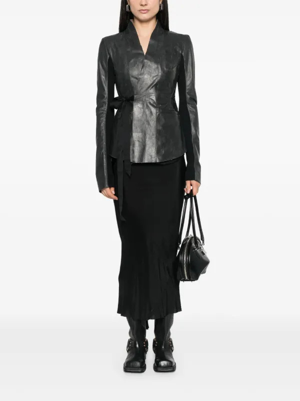 Rick Owens レザージャケット | ブラック | FARFETCH JP