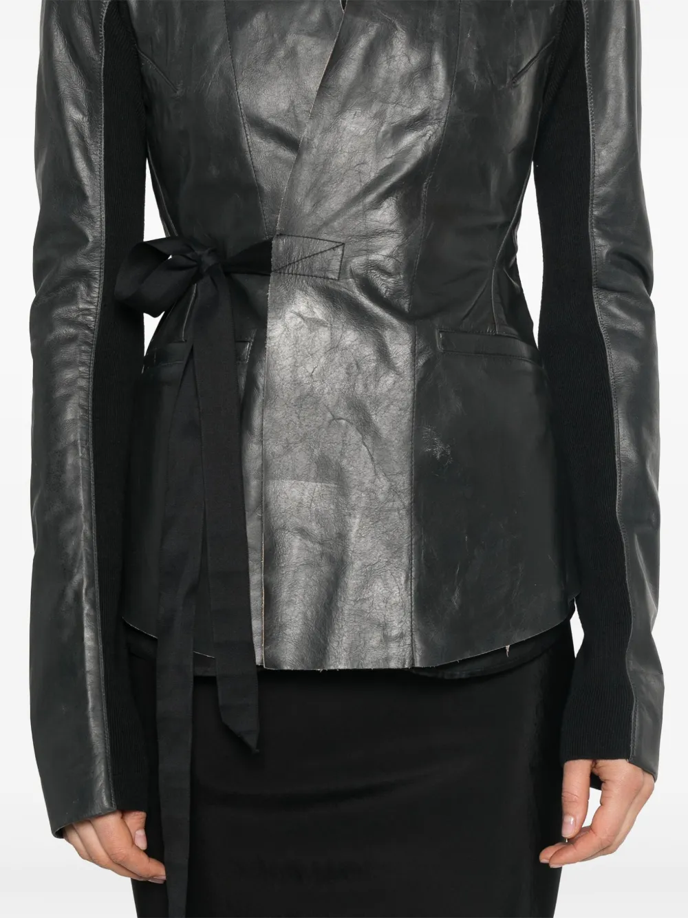Rick Owens Leren jack Zwart