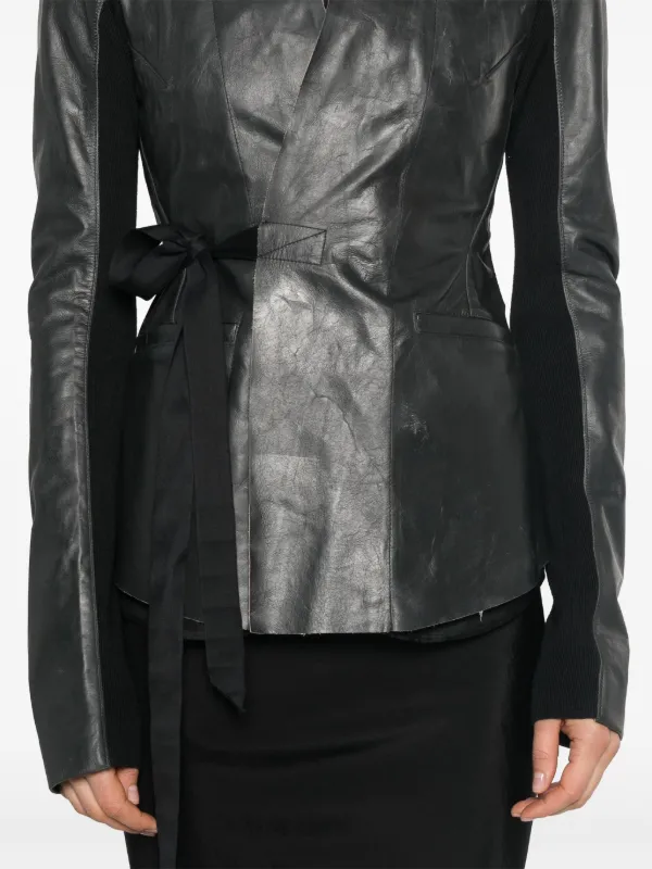 Rick Owens レザージャケット | ブラック | FARFETCH JP