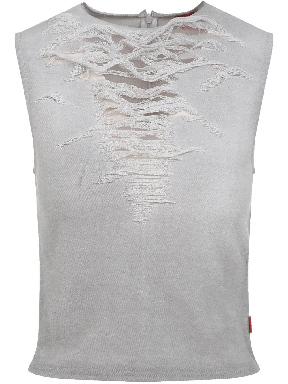 Diesel T-yasmina Distressed Tank Top In Grey