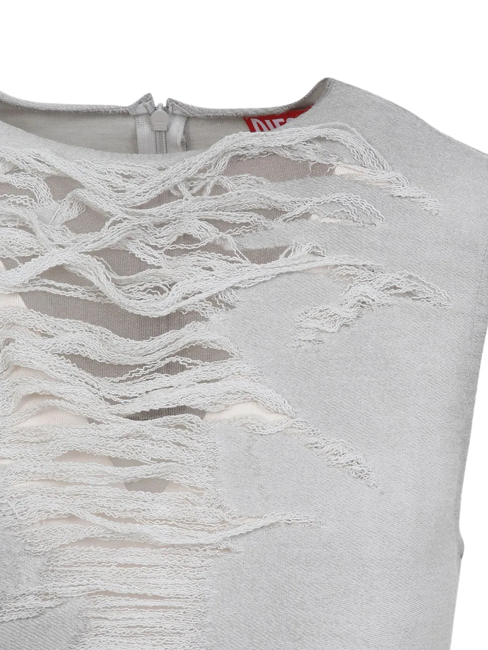 Diesel T-yasmina Distressed Tank Top In Grey