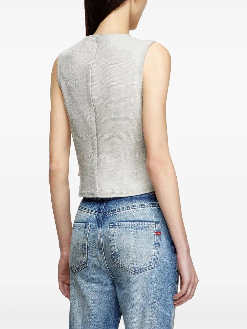 Diesel Gerafelde tanktop Grijs