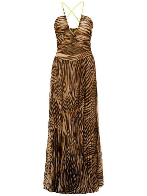 Just Cavalli vestido largo con estampado de cebra