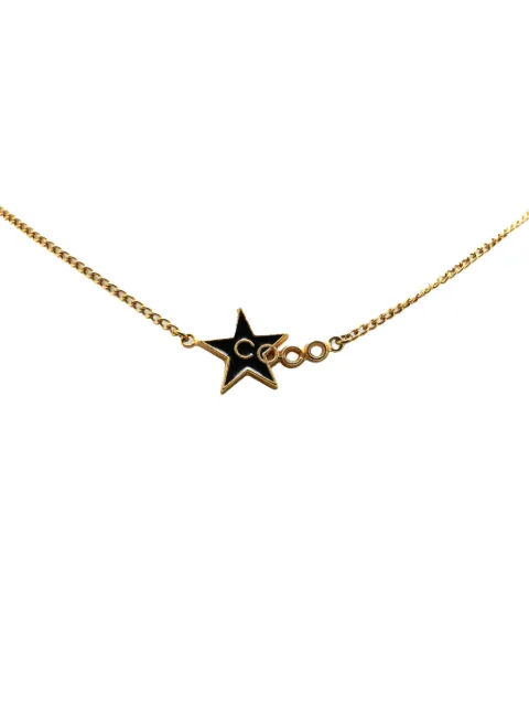 CHANEL Pre-Owned 2001 Gold Plated and Enamel Coco Star Necklace costume necklace