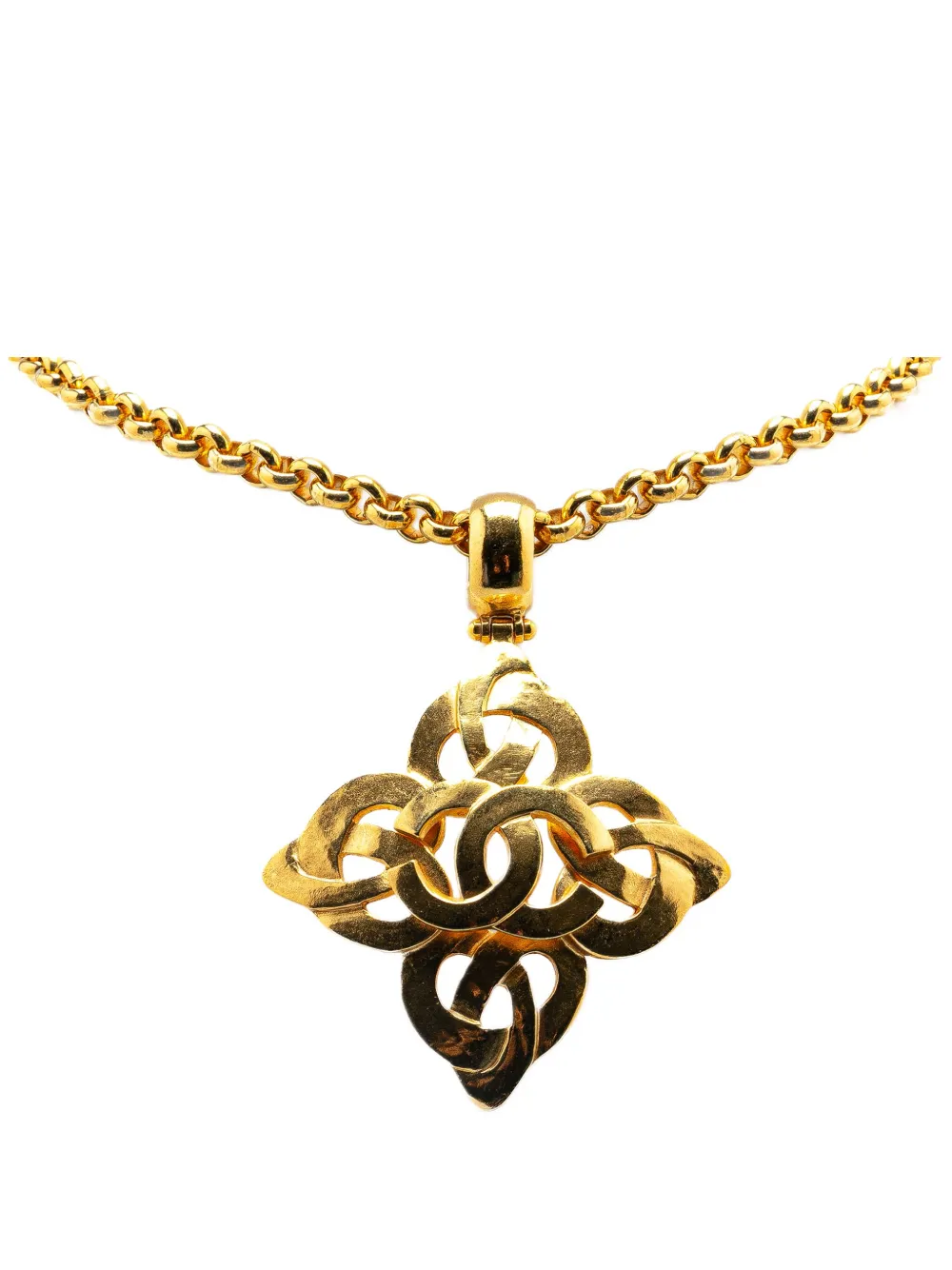 CHANEL Pre-Owned قلادة بدلاية CC مطلية بالذهب 1997 | ذهبي | Image 1