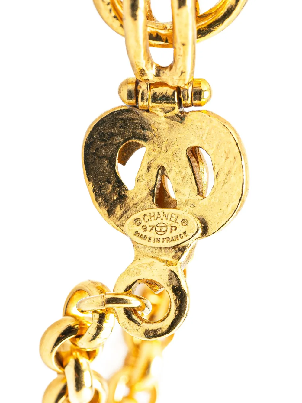 CHANEL Pre-Owned 1997 vergulde CC-hanger halsketting - Goud