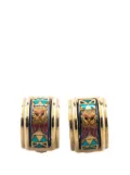 Hermès Pre-Owned 20th Century Enamel Lion Head Cloisonne Clip On Earrings costume earrings - Multicolour