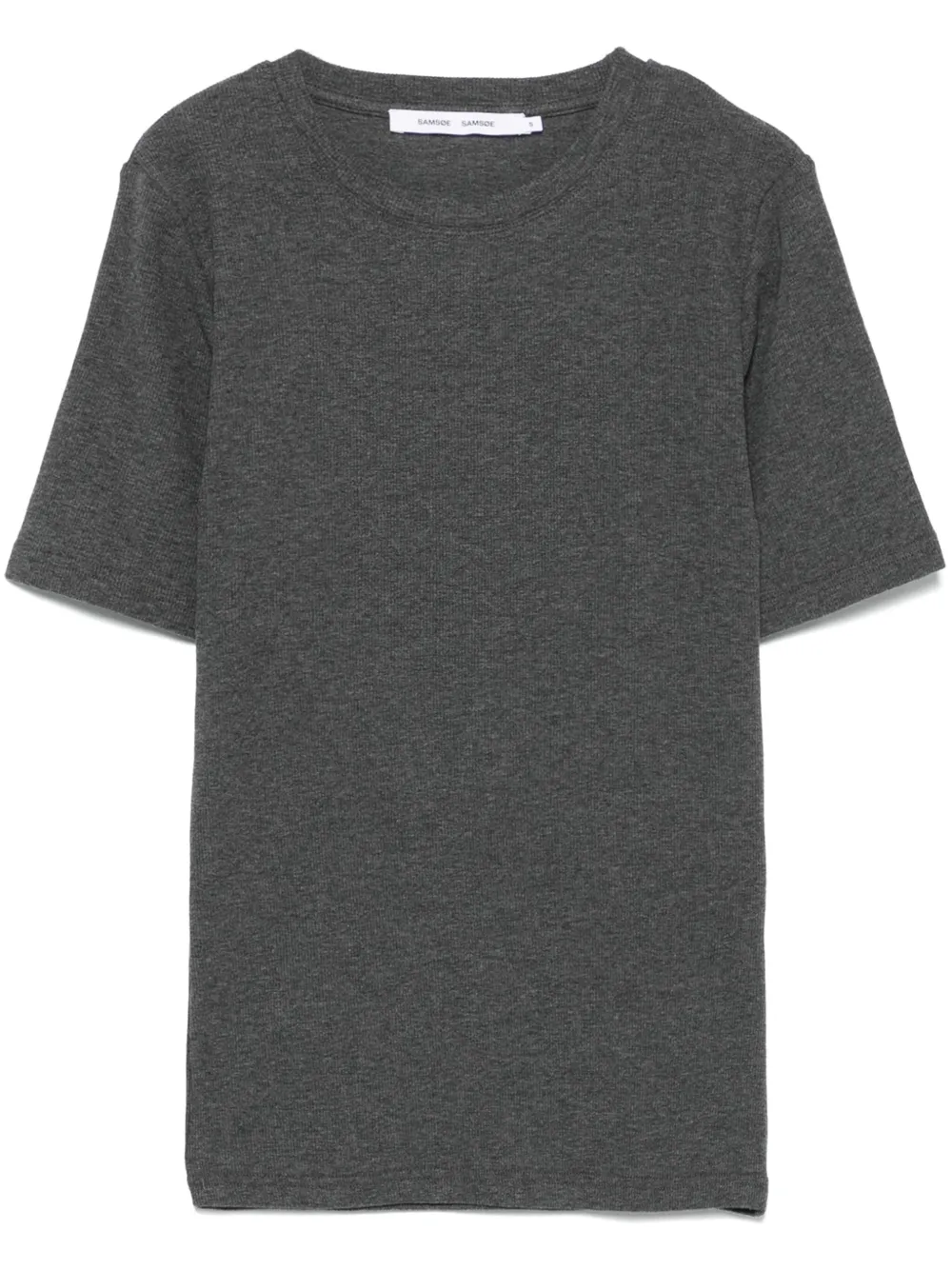 SAMSOE SAMSOE playera de tejido fino de canalé | gris | Image 1
