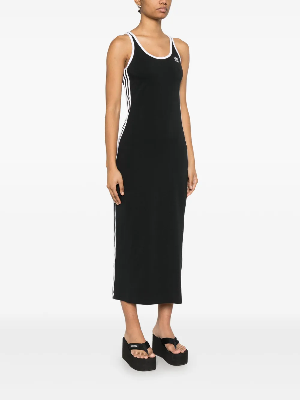 adidas Maxi-jurk met 3 strepen Zwart