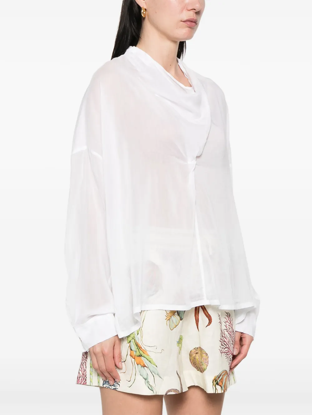 FORTE FORTE CROSSOVER-DETAIL BLOUSE
