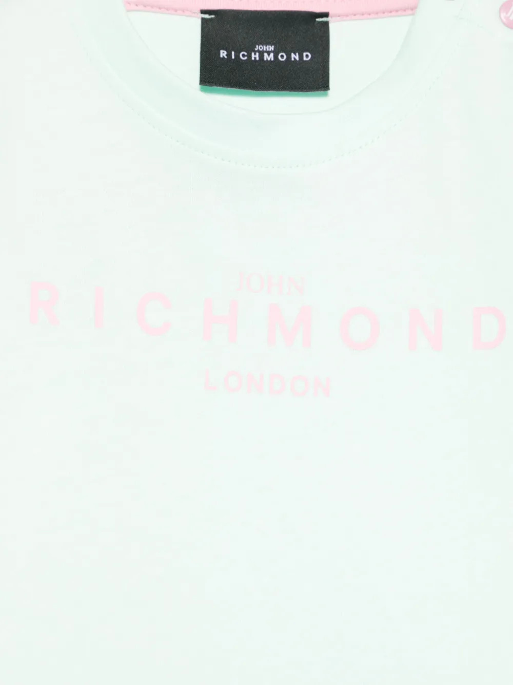 John Richmond Junior T-shirt met logoprint Groen