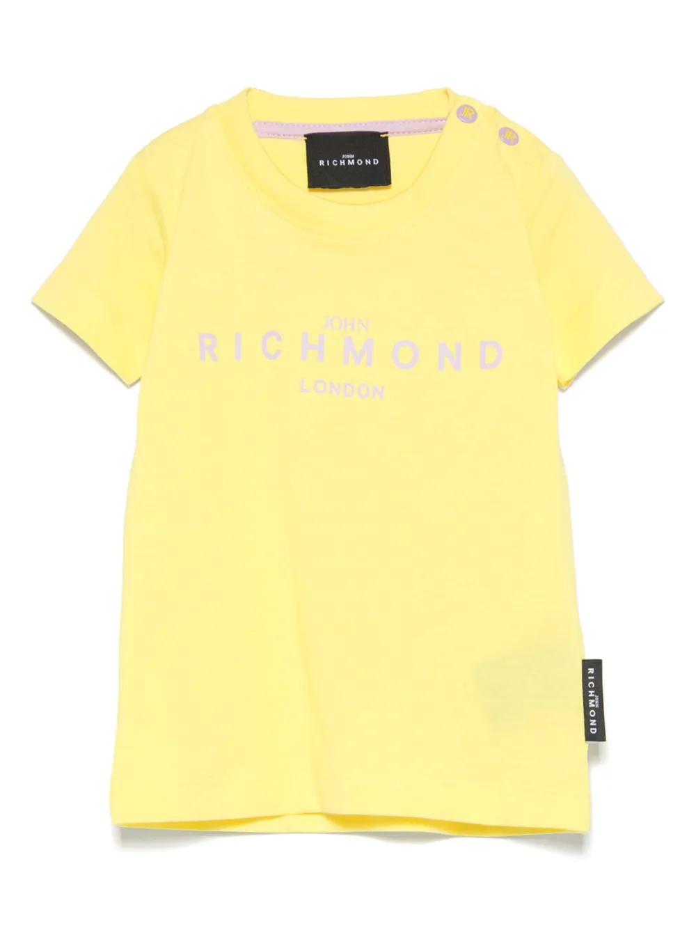 John Richmond Junior T-shirt met logoprint Geel