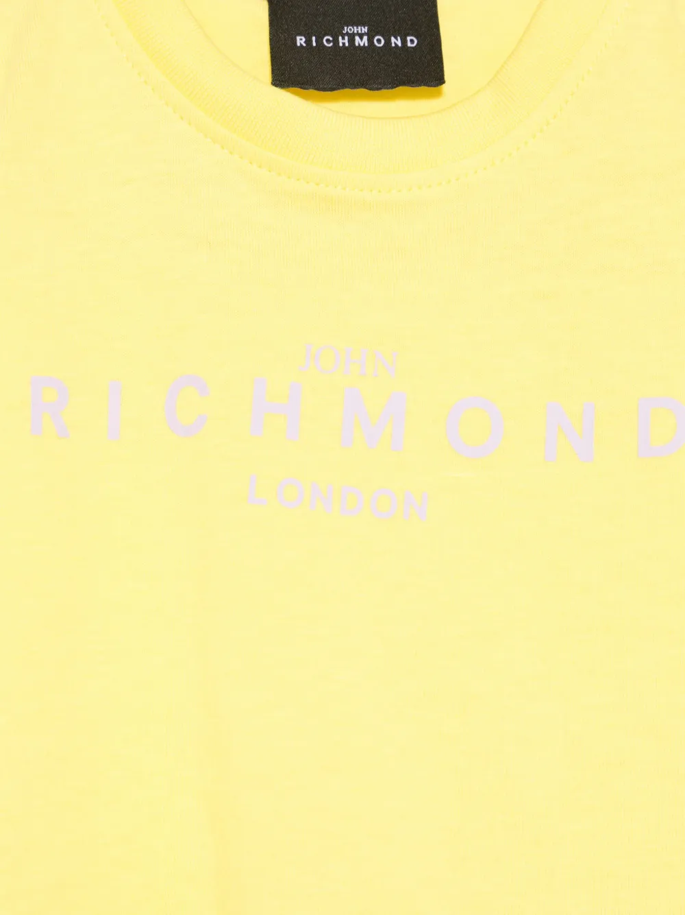 John Richmond Junior T-shirt met logoprint Geel