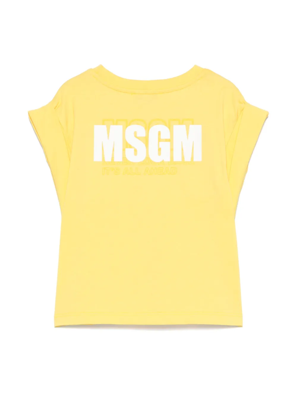 MSGM Kids T-shirt met logoprint - Geel