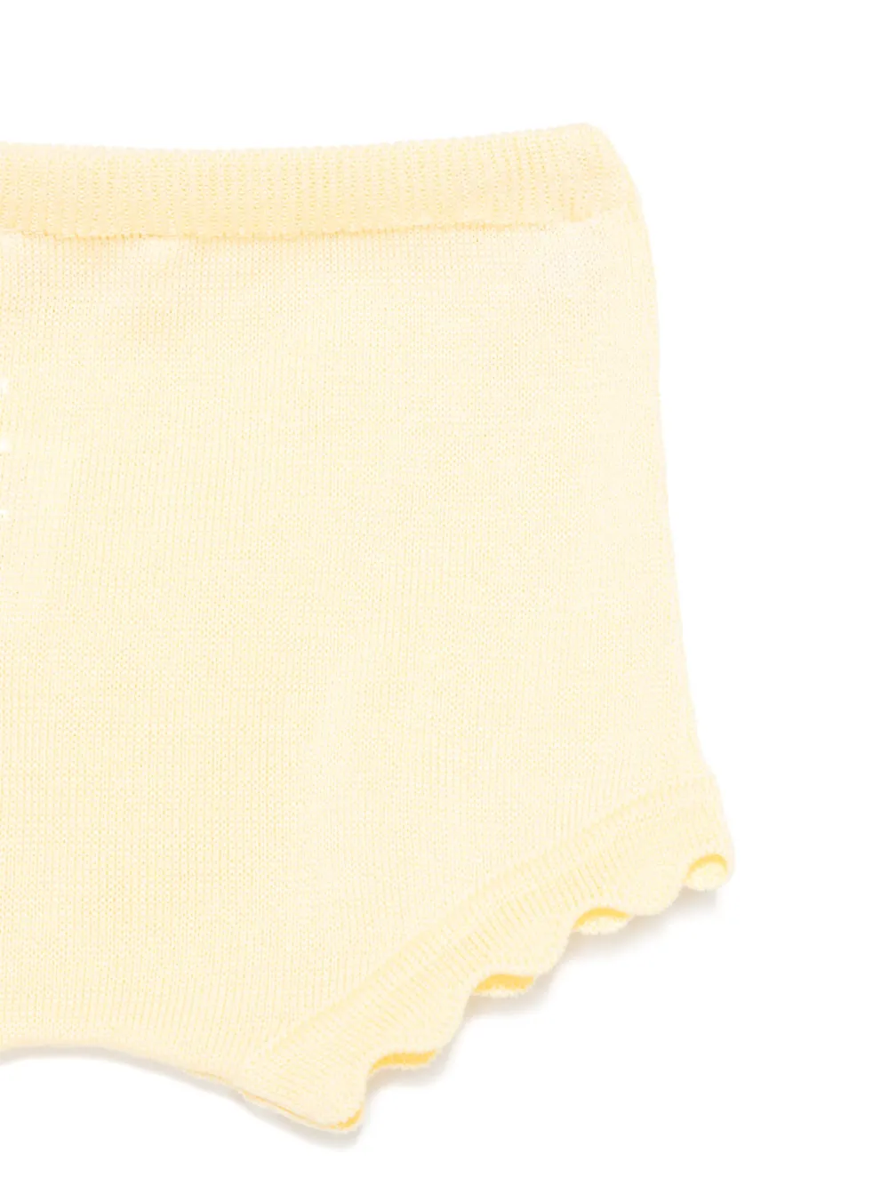 Elisabetta Franchi La Mia Bambina Pointelle shorts met gebreid detail Geel