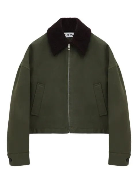 LOEWE fleece-collared jacket