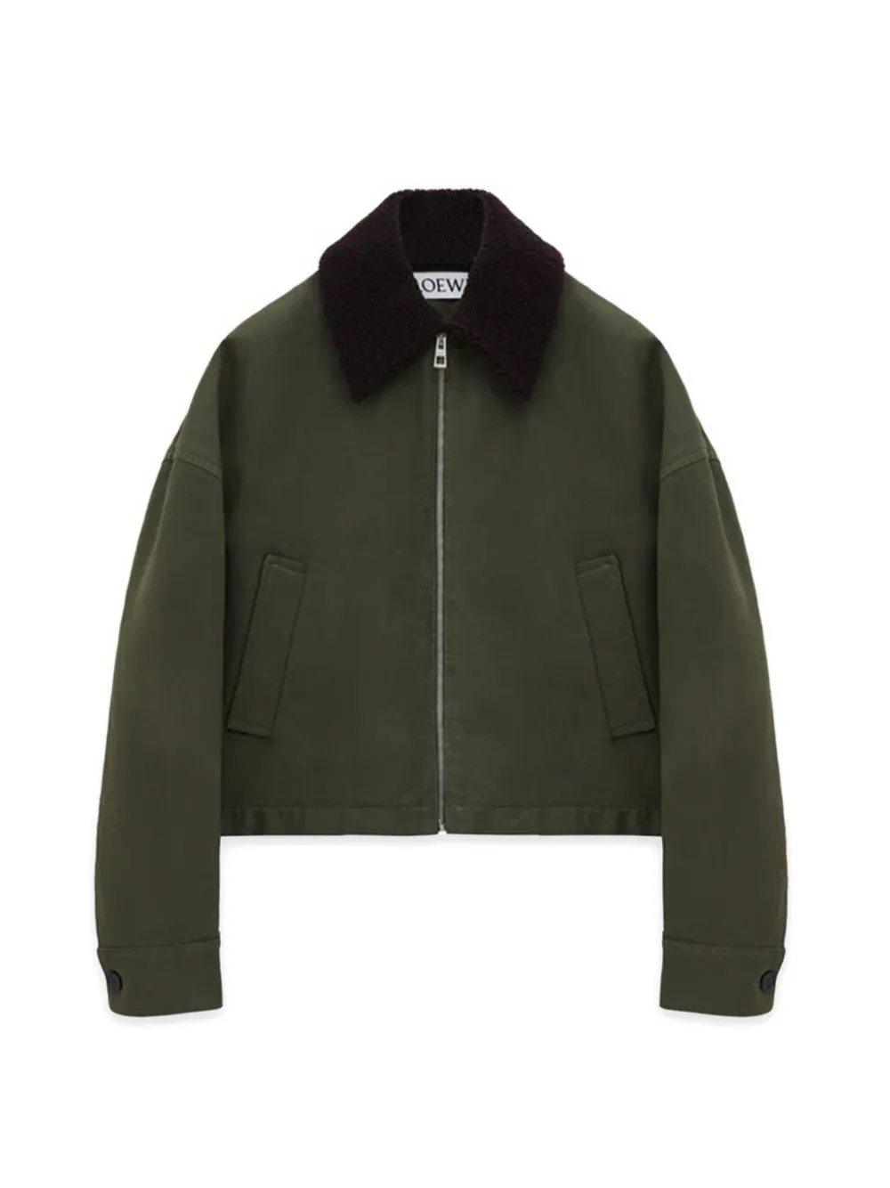 Loewe Fleece-collared Jacket In Green