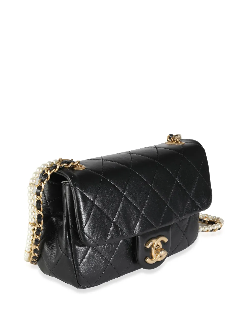 Pre-owned Chanel 2020 Mini Flap Shoulder Bag In Black