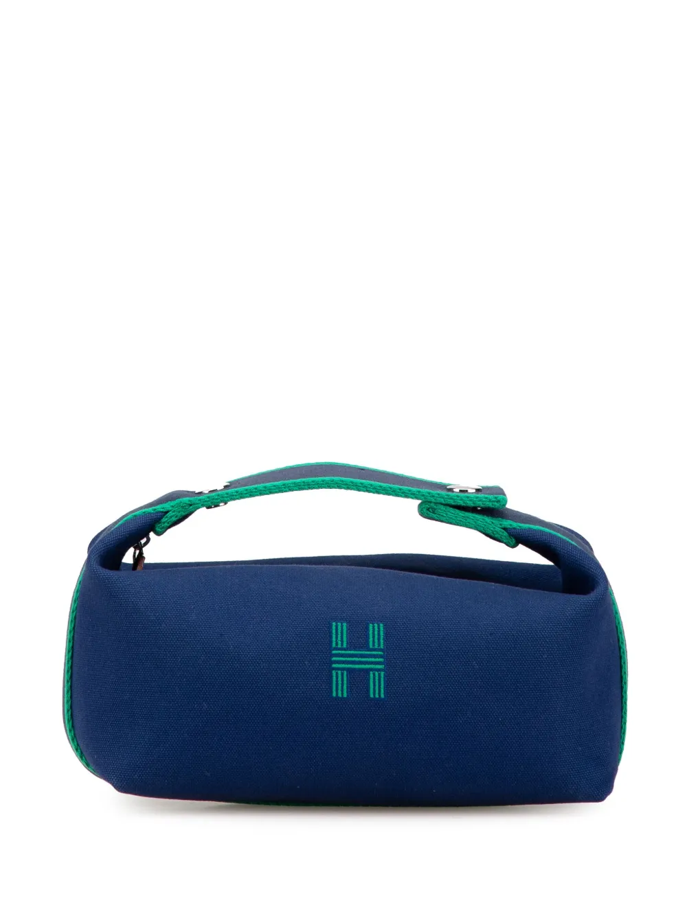 Hermès Pre-Owned 2017-2024 スモール トワル ブリッド ア ブラック バニティバッグ - ブルー Hermès Pre-Owned 2017-2024 スモール トワル ブリッド ア ブラック バニティバッグ - ブルー