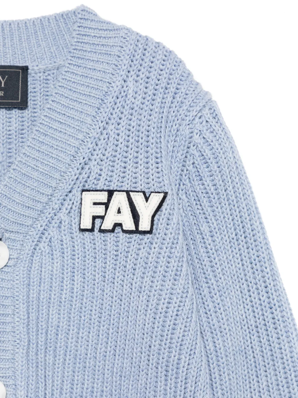 Fay Kids Ribgebreid vest Blauw