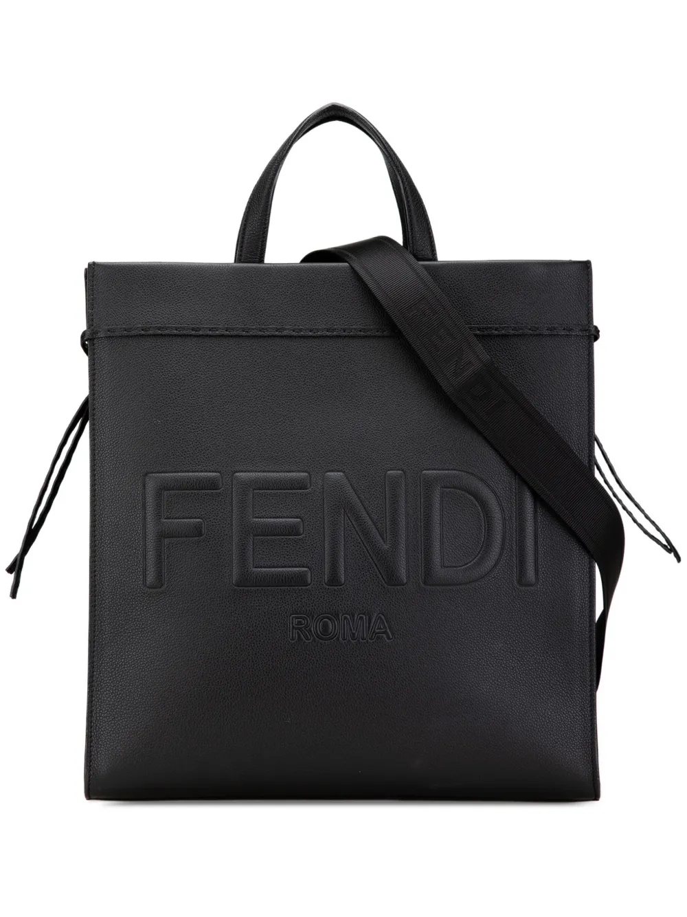 Fendi Pre-Owned 2010-2024 ミディアム レザー ローマ ゴー トゥ ショッパー サッチェルバッグ - ブラック Fendi Pre-Owned 2010-2024 ミディアム レザー ローマ ゴー トゥ ショッパー サッチェルバッグ - ブラック
