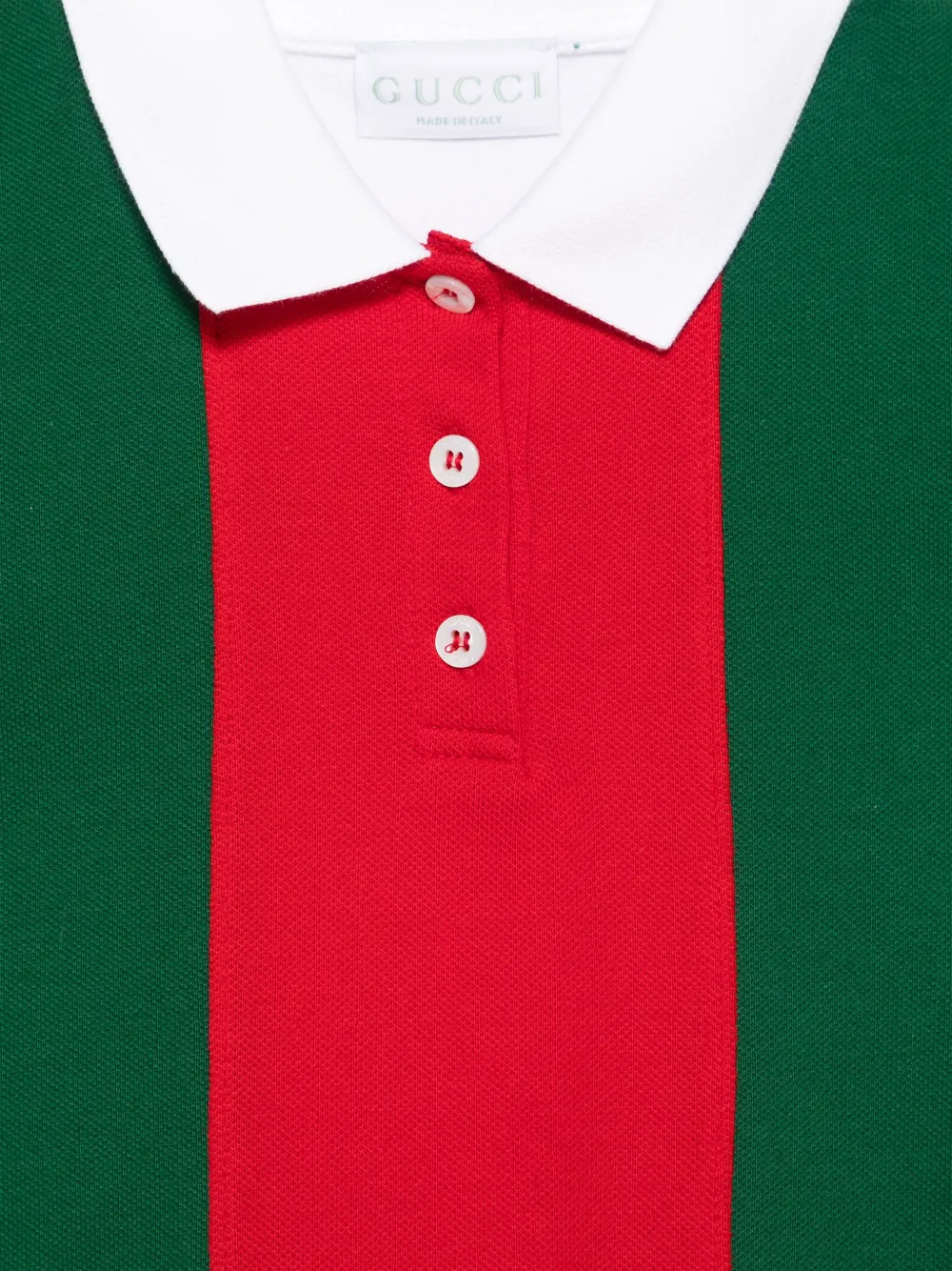 Gucci Kids Poloshirt met Web-detail Groen