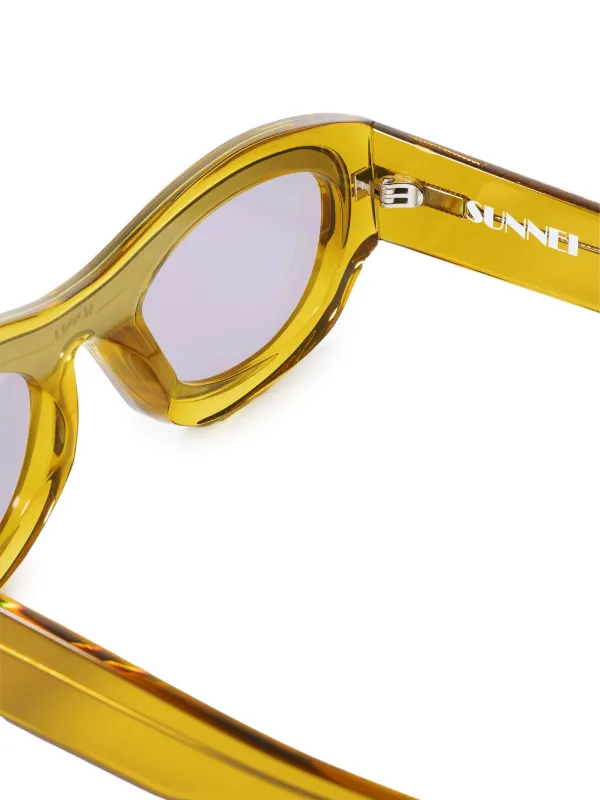 Sunnei geometric-frame Sunglasses | Yellow | FARFETCH CA