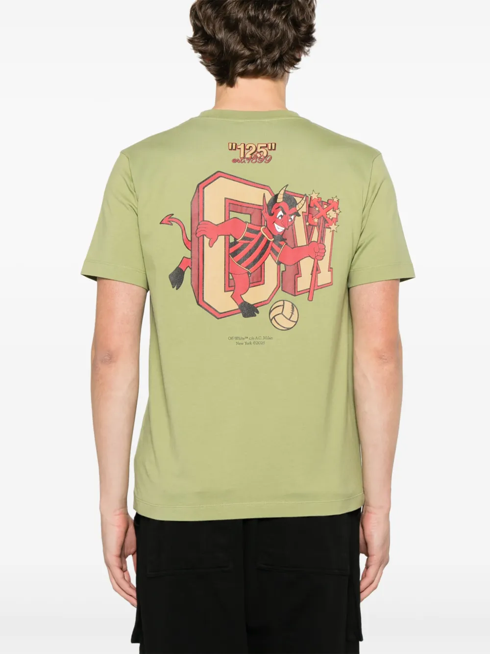 OFF-WHITE X AC MILAN NYC SLOGAN T-SHIRT