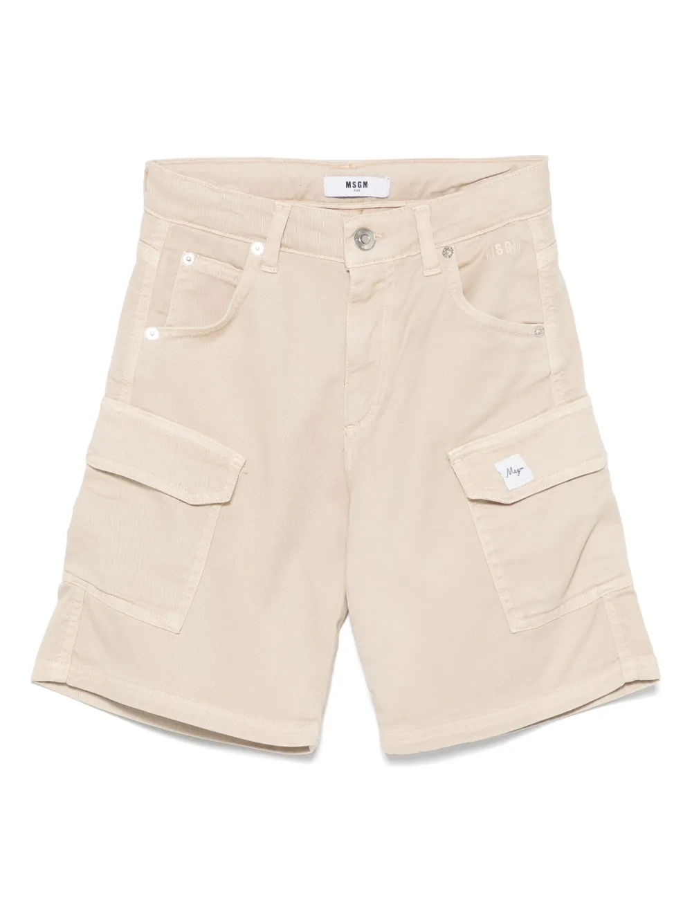 MSGM Kids Shorts met logopatch Beige