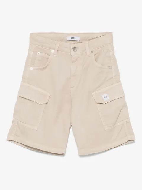 MSGM Kids logo-patch cargo shorts