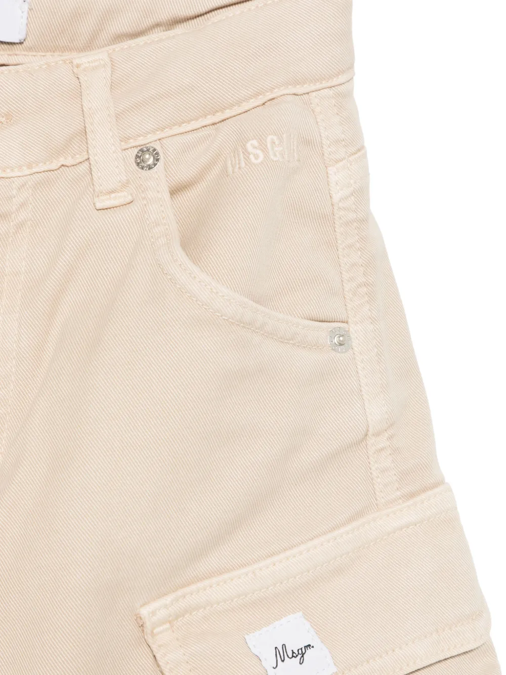 MSGM Kids Shorts met logopatch Beige