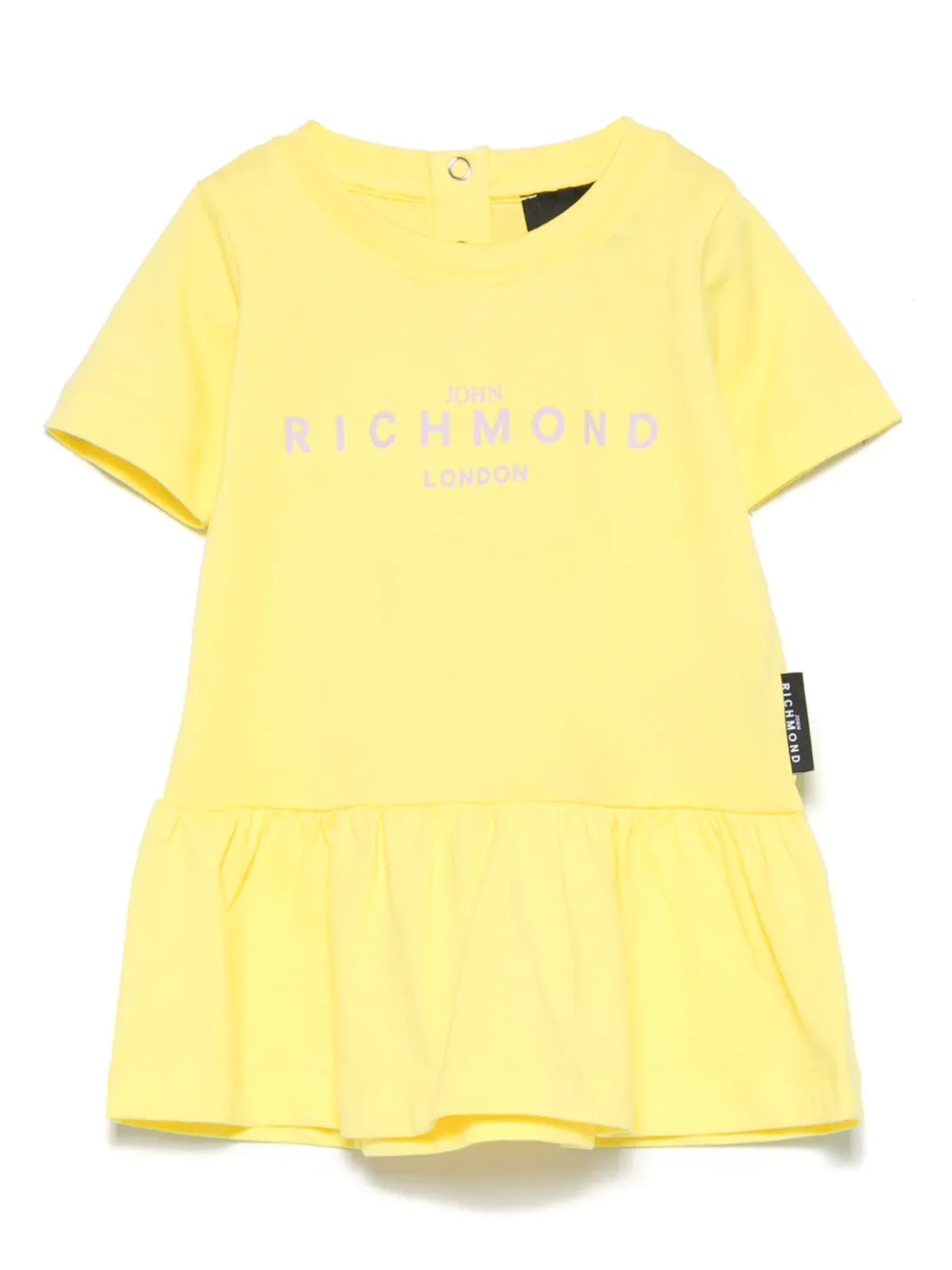 John Richmond Junior Jurk met logoprint Geel