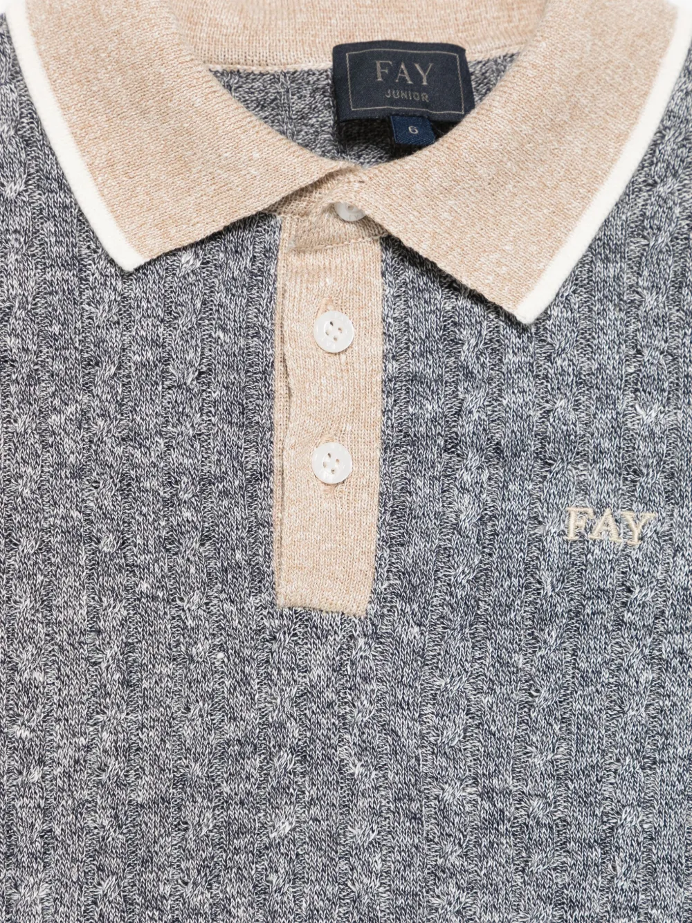 Fay Kids Poloshirt met geborduurd logo Blauw