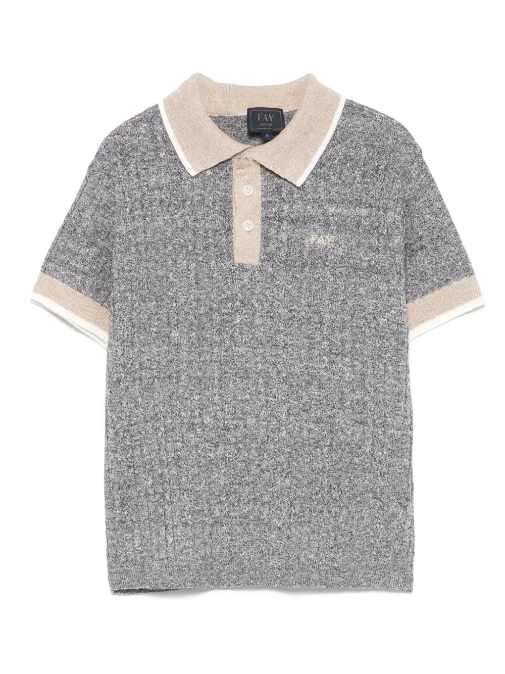 Fay Kids Poloshirt met geborduurd logo Blauw
