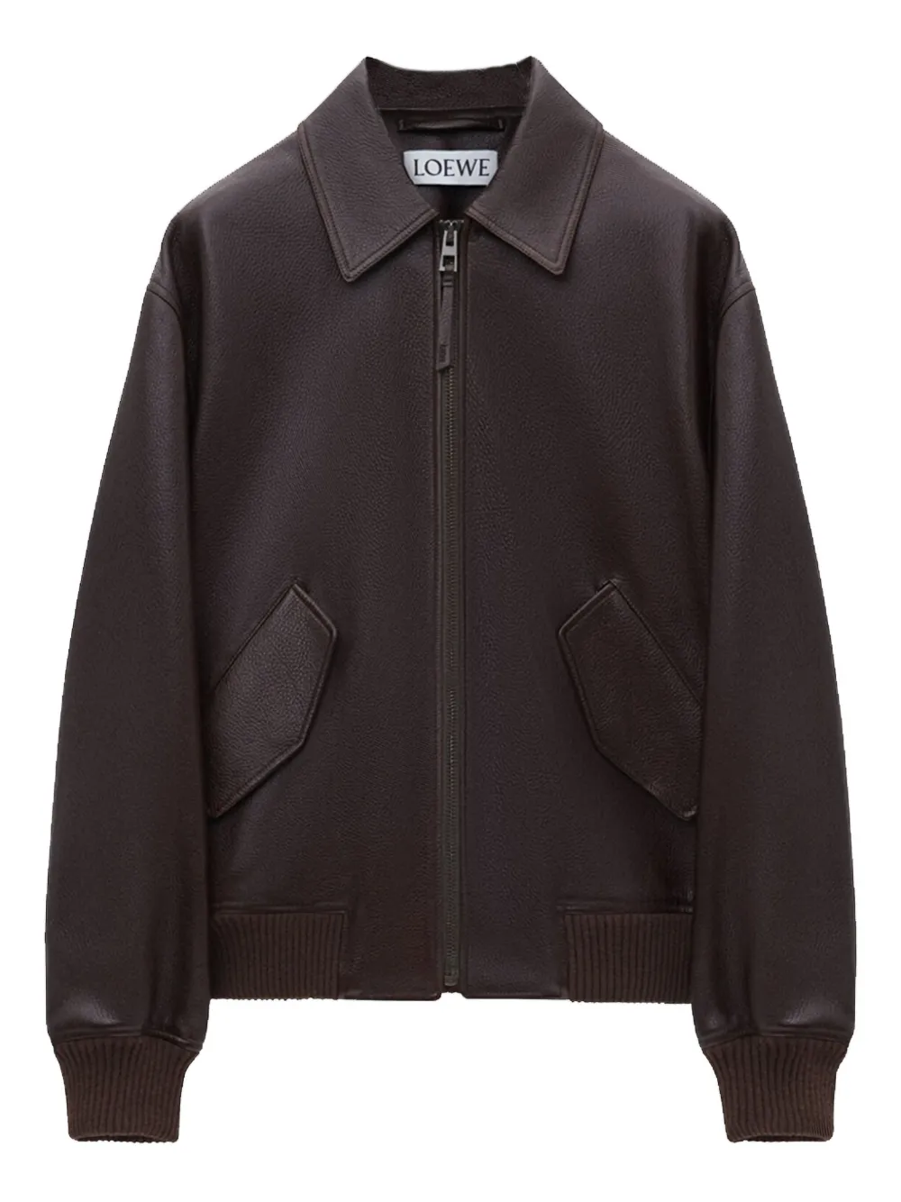 LOEWE Leren bomberjack met rits Bruin