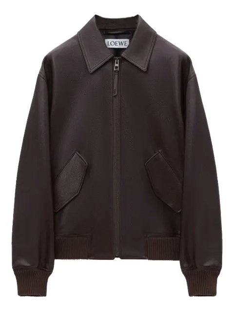 LOEWE Aviator leather zip-front bomber jacket