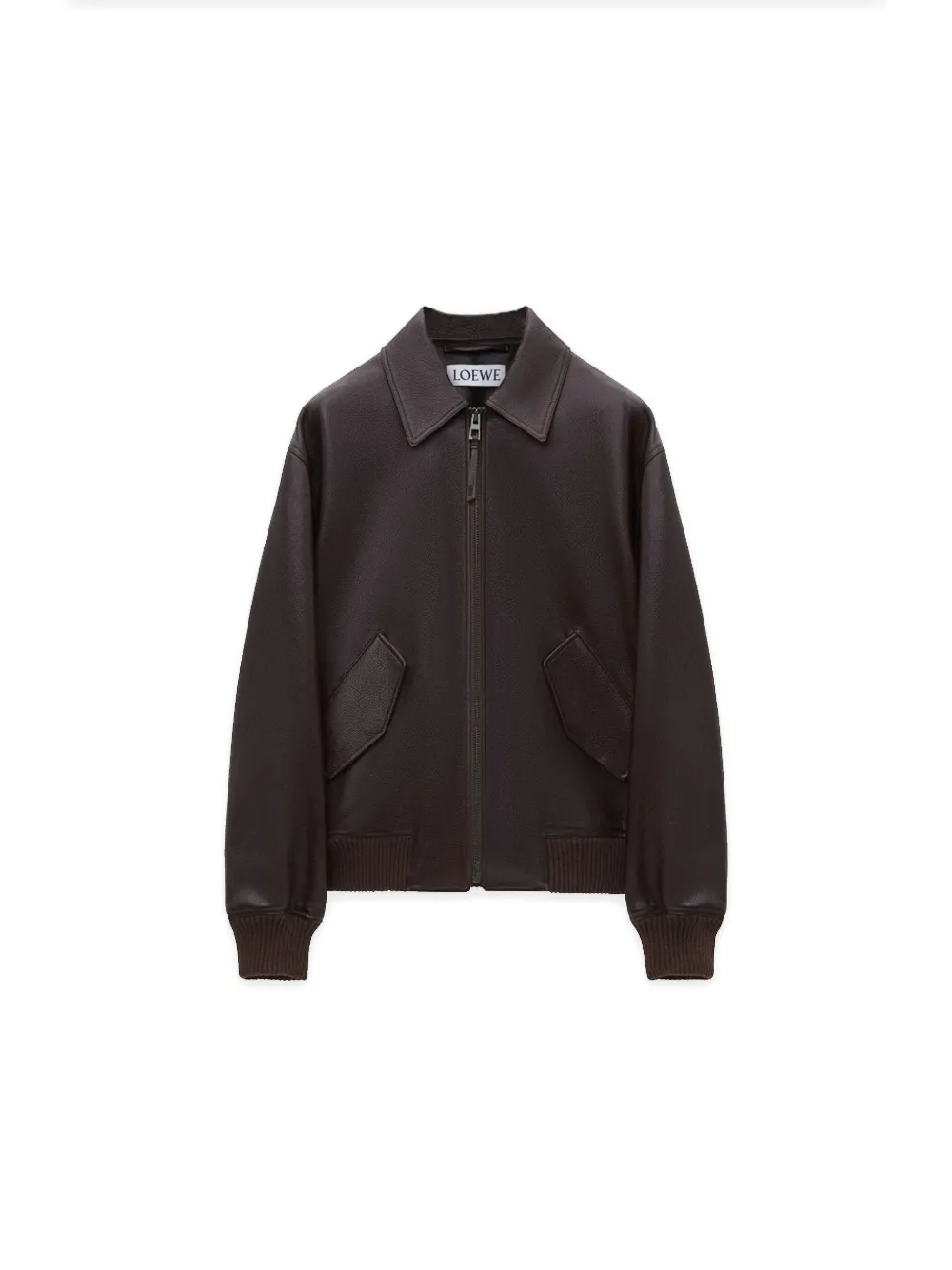 LOEWE Leren bomberjack met rits Bruin