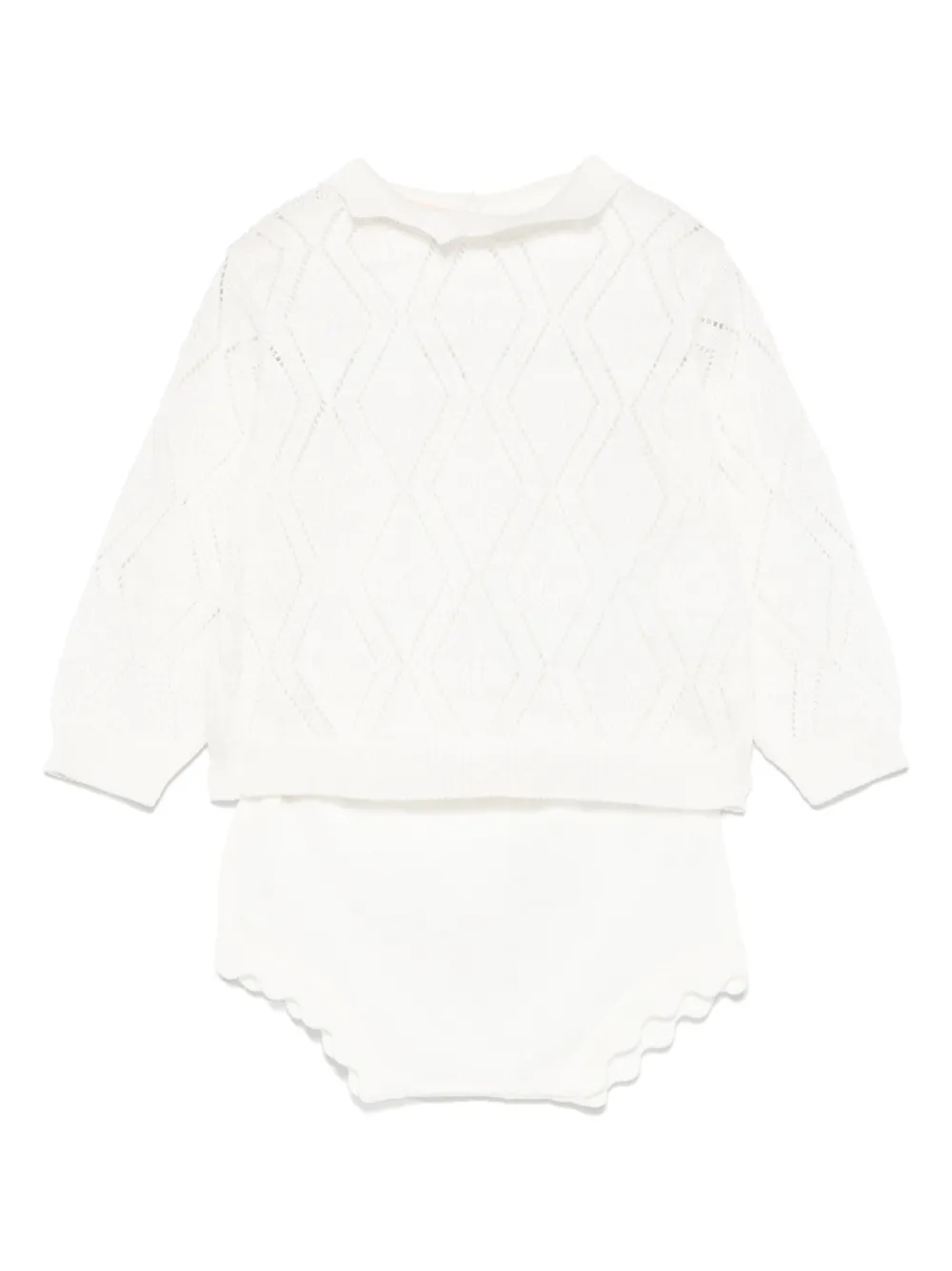 Elisabetta Franchi La Mia Bambina Conjunto com short em tricô | Branco | Image 1