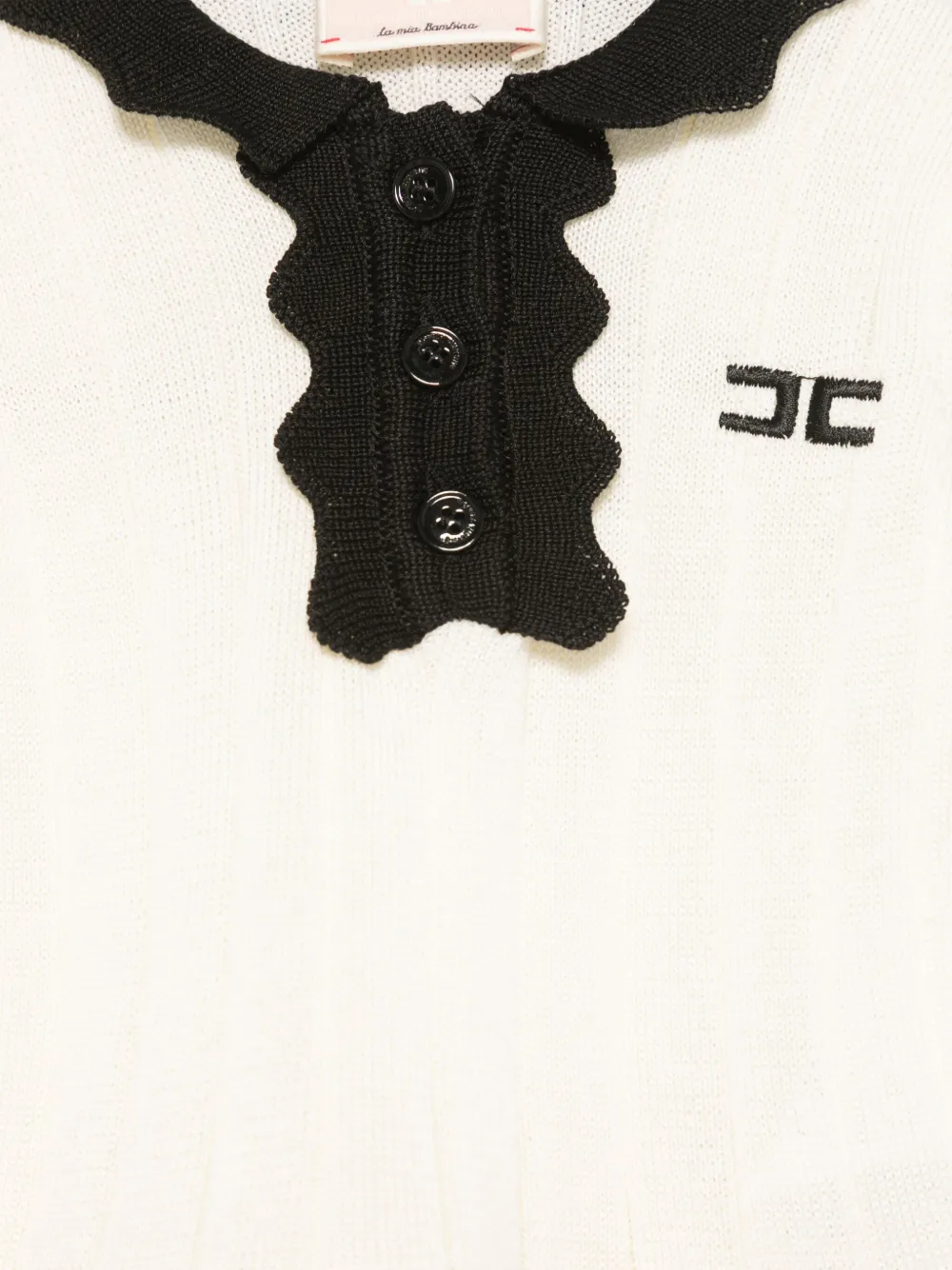 Elisabetta Franchi La Mia Bambina Jurk met geborduurd logo Wit