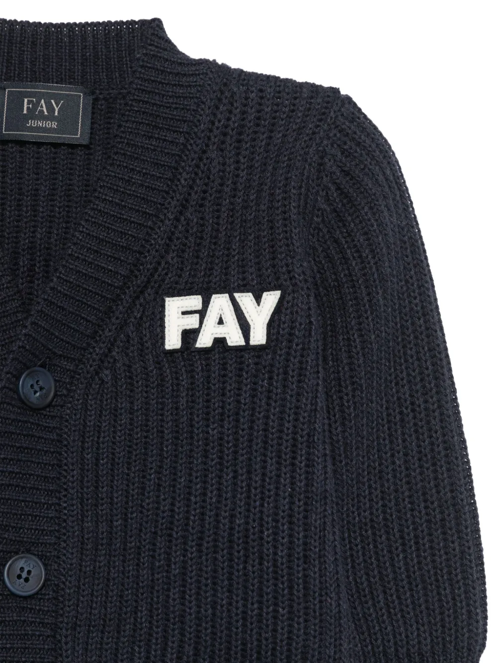 Fay Kids Vest met logopatch Blauw