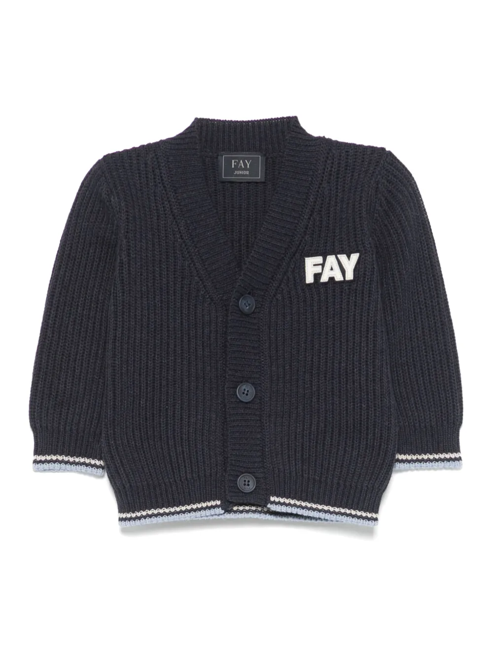 Fay Kids Vest met logopatch Blauw