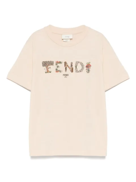 Fendi Kids playera con logo estampado