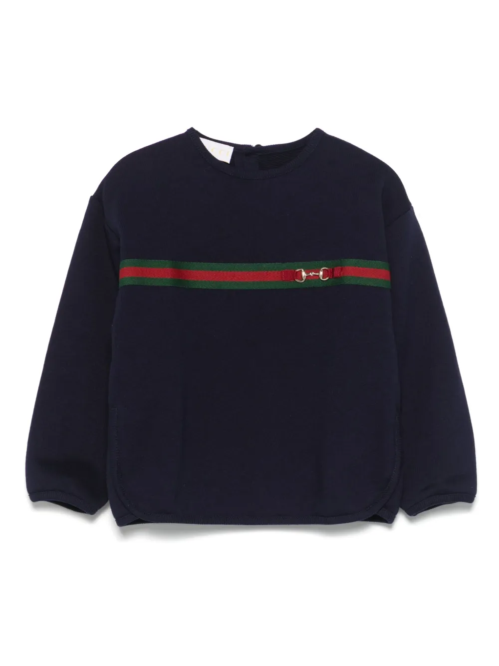 Gucci Kids Web-detailed cotton sweatshirt | Blue | Image 1