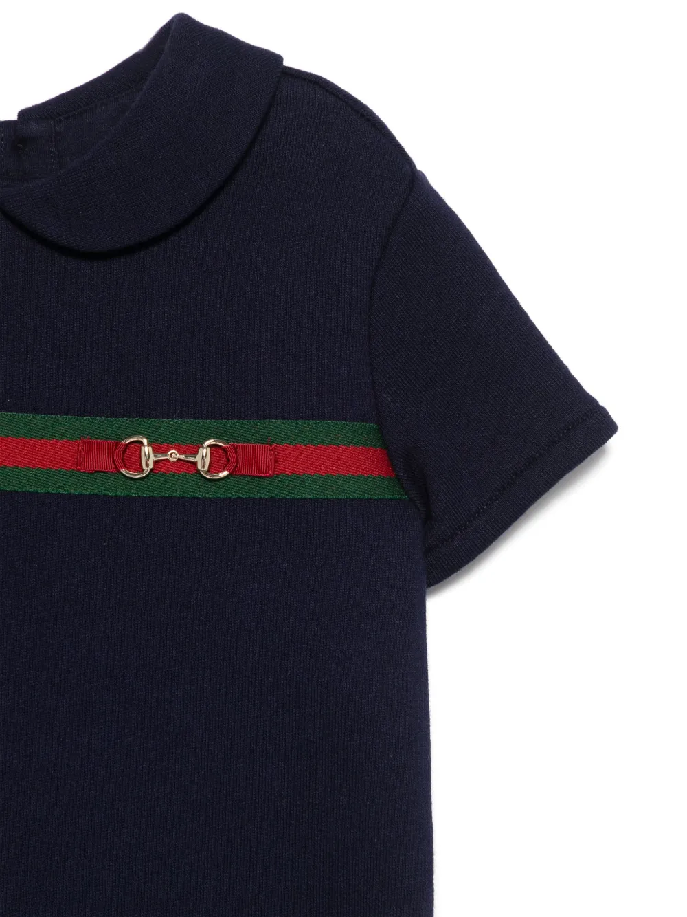 Gucci Kids Katoenen jurk met Web-detail Blauw