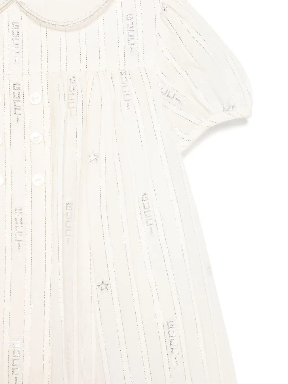 Gucci Kids Gestreepte jurk Beige
