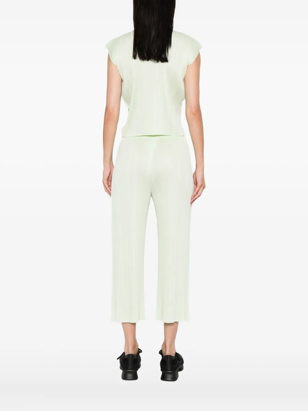Pleats Please Issey Miyake Blouse met geplooide vlakken Groen