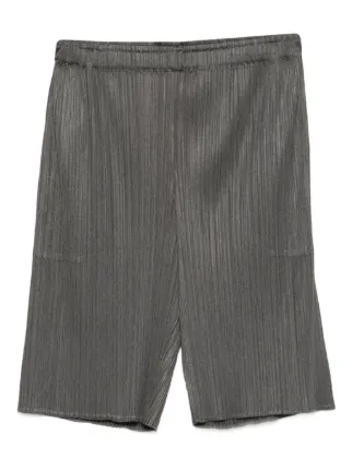 Pleats Please Issey Miyake elasticated-waist Pleated Shorts | Grey
