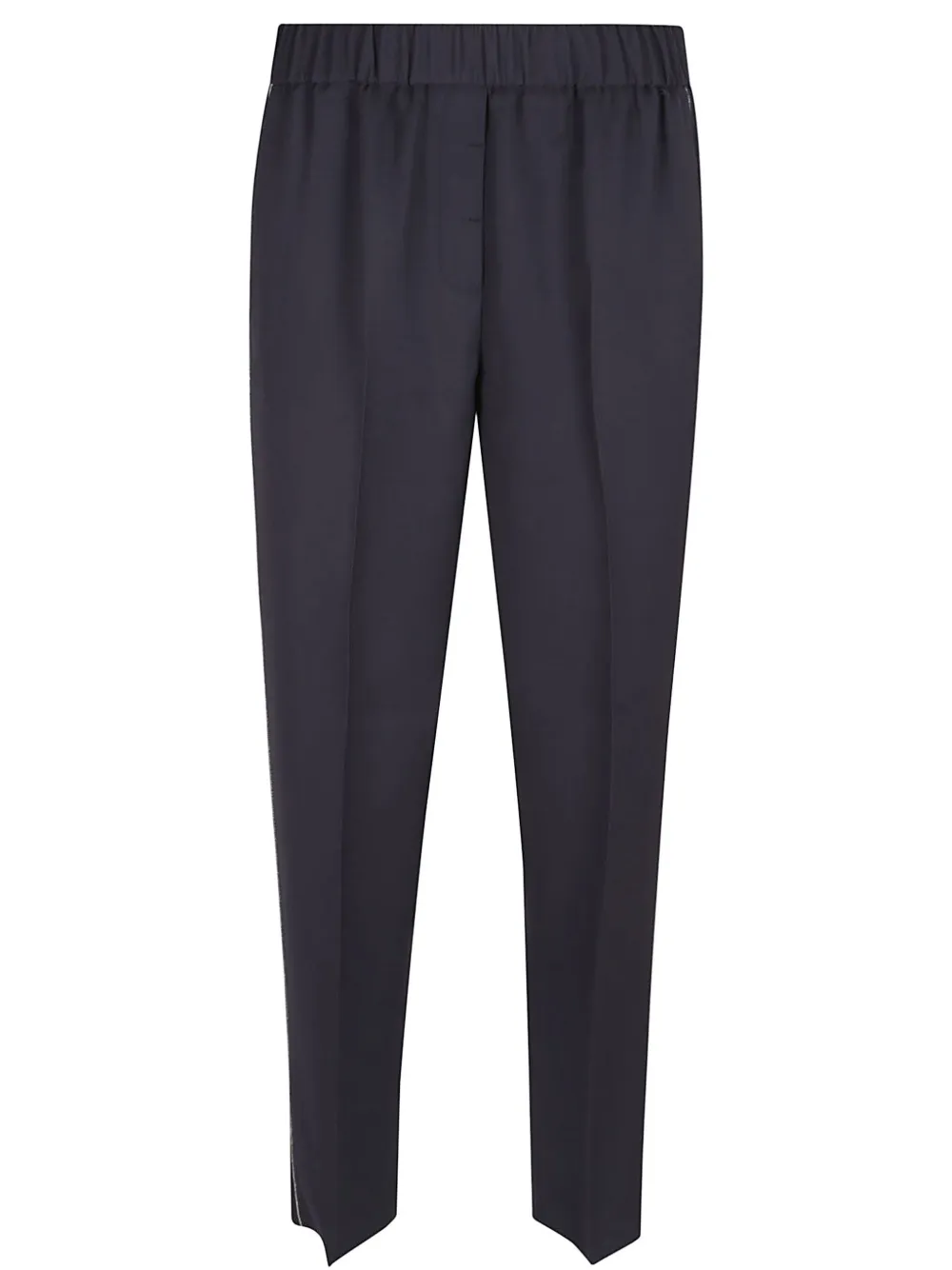 Peserico Tailored Black Trousers With Elastic Waistband In Blue
